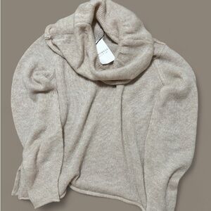 Beige Sweater Size Small S Cowl Neck Wool Blend Promesa New With Tags SKU 5